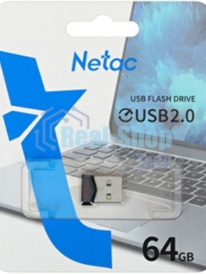 Флешка USB Netac UM81 (NT03UM81N-064G-20BK), 64Gb, USB 2.0, R/W 30/10, черный/красный