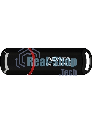 Флешка USB ADATA UV150 (AUV150-64G-RBK), 64Gb, USB 3.0, R/W 100/40, черный