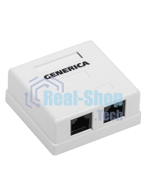 Розетка компьютерная информационная настенная RJ45 кат. 5Е UTP 2 порта GENERICA
