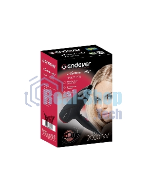 Фен EndeverAurora 462, 2000Вт, 2 режима мощности, 3 температурных режима, холодный воздух, SOFT TOUCH, защита от перегрева