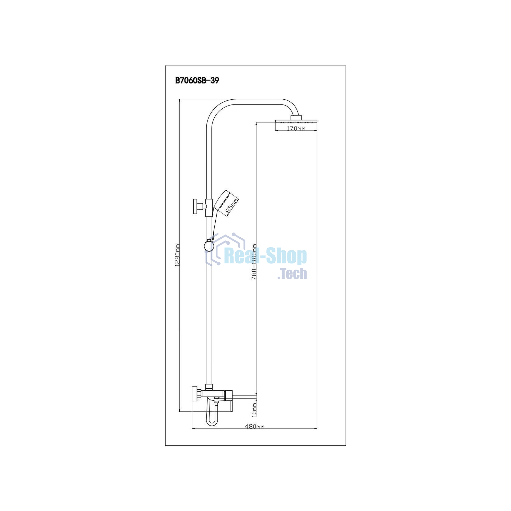 B7060SB-39 Душевая система из Латуни, ø35