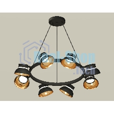 Светильник Ambrella light XB9198101/8 SBK/PYG/CL черный песок/золото желтое полированное/прозрачный GX53 (C9198, N8145)