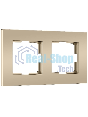 Рамка на 2 поста Slab (шампань софт) W0022911