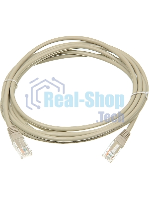 Патч-корд LANMASTER UTP TWT-45-45-3.0-GY вилка RJ-45-вилка RJ-45 cat.5е 3м серый ПВХ
