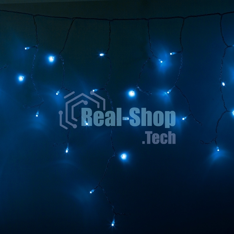 Гирлянда Neon-night Айсикл (бахрома) светодиодный, 4,8 х 0,6 м, прозрачный провод, 230 В, диоды синие, 176 LED