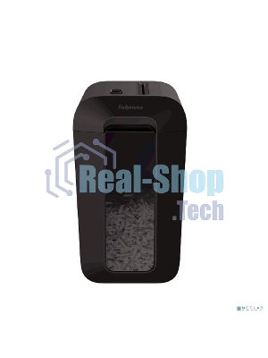 Шредер Fellowes PowerShred LX65 черный (секр.P-4)/перекрестный/10лист./22лтр./скрепки/скобы/пл.карты