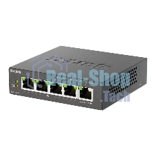 Коммутатор неуправляемый D-Link DGS-1005P/B3A с 5 портами 10/100/1000Base-T (4 порта PoE 802.3af/at, PoE-бюджет 60 Вт)