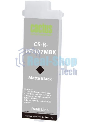 Картридж перезаправляемый струйный Cactus CS-R-PFI107MBK черный матовый для Canon imageProGRAF iPF670/680/685/770/780/785 без чипа