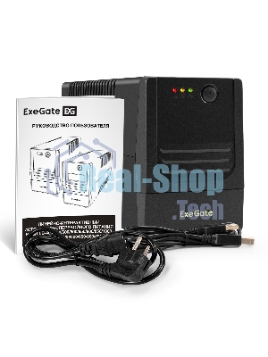 Источник бесперебойного питания ExeGate Power NB-850.LED.AVR.4C13.USB (850VA/510W, LED, AVR, 4*C13, USB, батарея 12V 9Ah, Black)