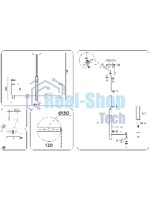 Люстра Ambrella light LH55511/6 BK/BS/CL черный/латунь/прозрачный E14*6 max 40W D570*760