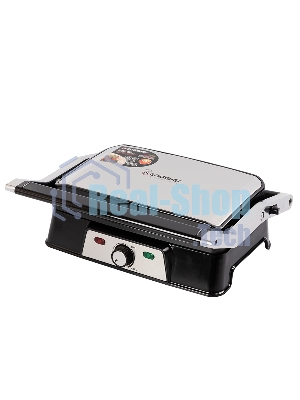 Гриль-пресс электрический Endever Grillmaster 220, серебристый/черный