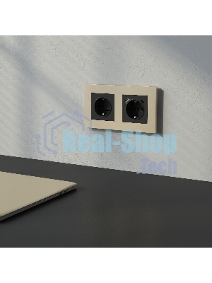 Рамка на 2 поста Slab (шампань софт) W0022911