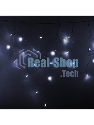 Гирлянда Neon-night Айсикл (бахрома) светодиодный, 4,8 х 0,6 м, прозрачный провод, 230 В, диоды белые, 176 LED
