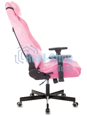 Кресло Knight N1 Fabric розовый, велюр, 120 кг, механизм качания
