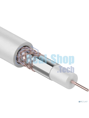 Кабель коаксиальный Rexant RG-59U+Cu, 75 Ом, Cu/Al/Cu, 64%, бухта 305 м, белый