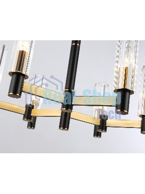 Люстра Ambrella light LH55511/6 BK/BS/CL черный/латунь/прозрачный E14*6 max 40W D570*760