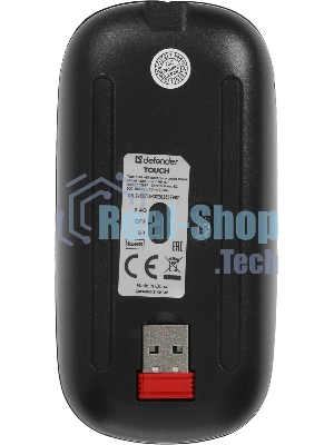 Мышь беспроводная Defender Touch MM-997 черный, 1600 dpi, радиоканал, Bluetooth, USB, кнопки - 4