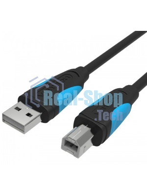 Кабель Vention USB 2.0 AM/BM - 3 м. черный VAS-A16-B300