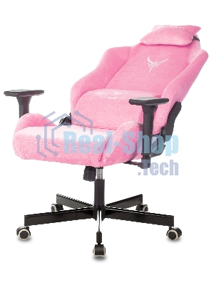 Кресло Knight N1 Fabric розовый, велюр, 120 кг, механизм качания