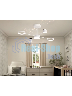 Потолочный светодиодный светильник с пультом Ambrella light FL51631/4+1 WH белый 3000K-6400K 48W 910*745*300 (ПДУ ИК)