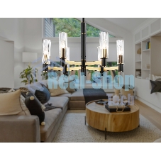 Люстра Ambrella light LH55511/6 BK/BS/CL черный/латунь/прозрачный E14*6 max 40W D570*760