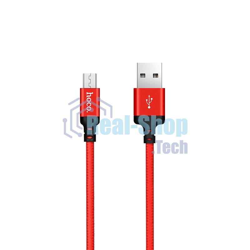 Кабель HOCO X14 USB 2.0, AM/microBM, красно-черный, 1м