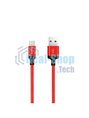 Кабель HOCO X14 USB 2.0, AM/microBM, красно-черный, 1м
