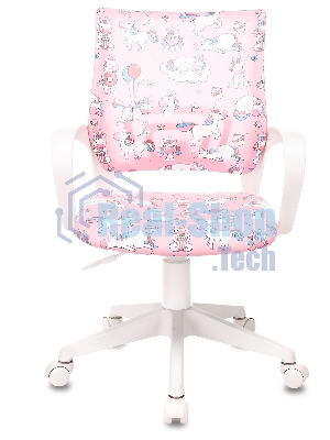 Кресло Бюрократ BuroKIDS 1 W розовый, ткань, 120 кг