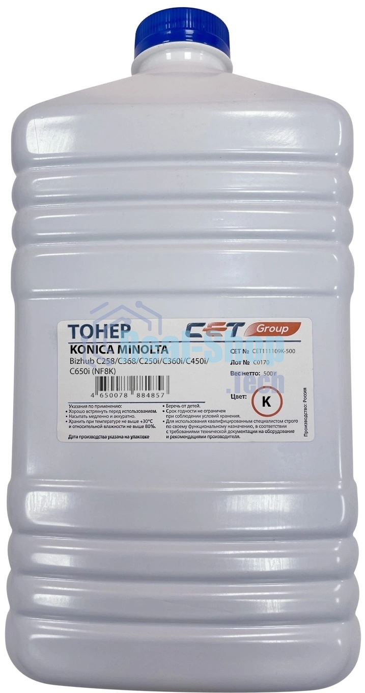 Тонер CET NF8K для Konica Minolta Bizhub C258 черный, 500г/бут, (унив.)