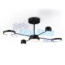 Потолочный светодиодный светильник Ambrella light FL51632/4+1 BK/GD черный/золото 3000K-6400K 48W 910*745*300 (ПДУ ИК)