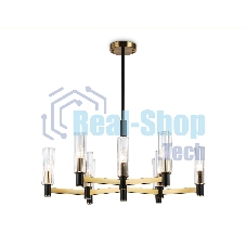 Люстра Ambrella light LH55513/9 BK/BS/CL черный/латунь/прозрачный E14*9 max 40W D760*760