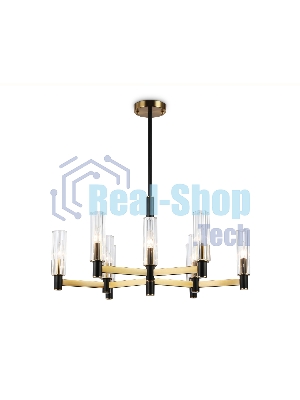Люстра Ambrella light LH55513/9 BK/BS/CL черный/латунь/прозрачный E14*9 max 40W D760*760