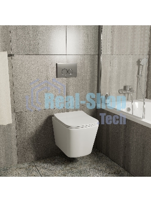 Комплект BAU 6 в 1: инсталляция BAU PRO, унитаз подвесной безободковый Bau Stil 51, сиденье дюропласт микролифт, клавиша BASIC хром