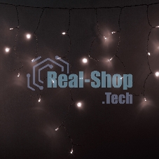 Гирлянда Neon-night Айсикл (бахрома) светодиодный, 4,8 х 0,6 м, прозрачный провод, диоды теплый белый, 176 LED