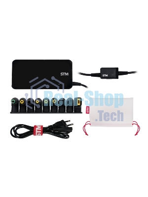 Адаптер для ноутбуков STM Dual DLU90, 90W, EU AC power cord& Car Cigaratte Plug, USB(2.1A)