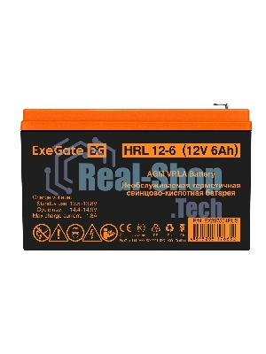 Аккумуляторная батарея ExeGate HRL 12-6 (12V 6Ah 1224W, клеммы F2)