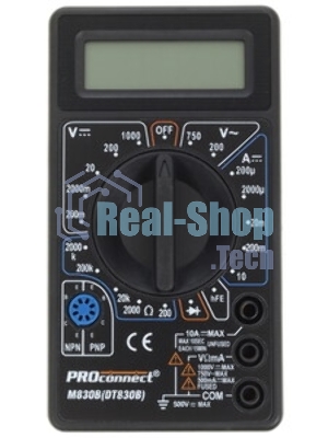 Портативный мультиметр PROconnect M830B (DT830B)