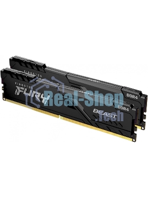 Оперативная память Kingston Fury Beast, DDR4, 64GB (2x32GB), 3600MHz, CL18, DIMM, с радиатором, черный