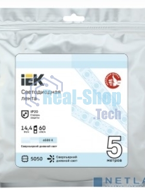 Лента светодиодная IEK LSR2-2-060-20-3-05 5м LSR-5050W60-14,4-IP20-12В