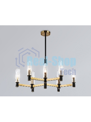 Люстра Ambrella light LH55513/9 BK/BS/CL черный/латунь/прозрачный E14*9 max 40W D760*760