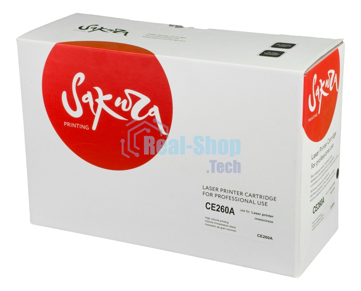Картридж лазерный Sakura CE260A для HP Color LaserJet CP4020/4025/4520/4525, черный, 8500 к.