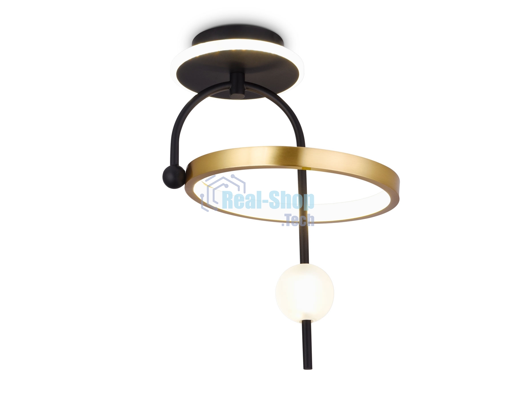 Светильник Ambrella light FL66424 BK/GD черный/золото 3000K/4200K/6400K 15W 240*220*347.7 (Без ПДУ)