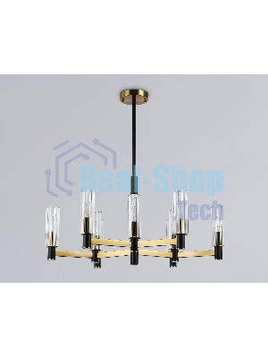 Люстра Ambrella light LH55513/9 BK/BS/CL черный/латунь/прозрачный E14*9 max 40W D760*760