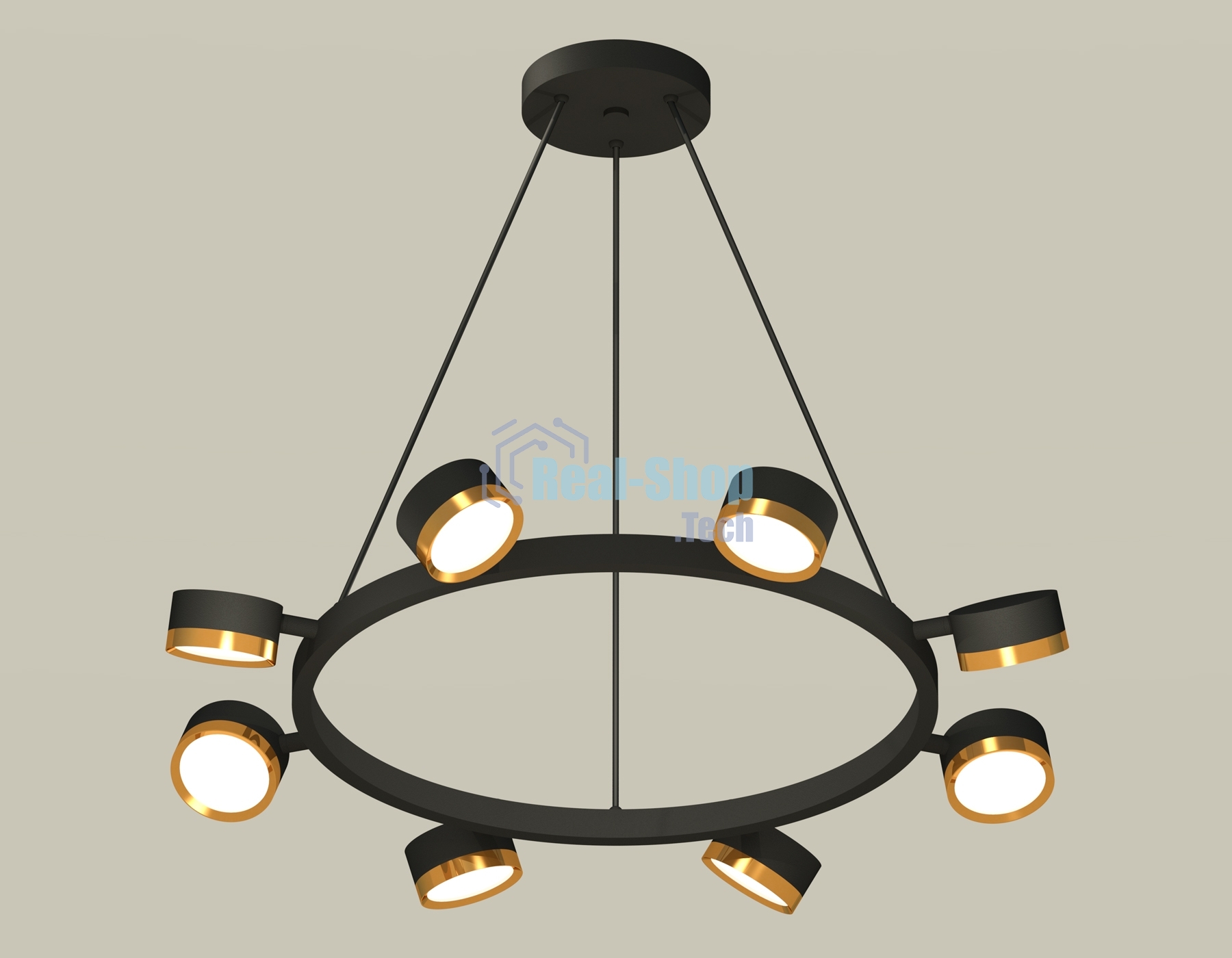 Светильник Ambrella light XB9198152/8 SBK/PYG черный песок/золото желтое полированное GX53 (C9198, N8124)