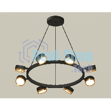 Светильник Ambrella light XB9198152/8 SBK/PYG черный песок/золото желтое полированное GX53 (C9198, N8124)