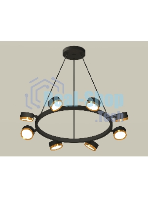 Светильник Ambrella light XB9198152/8 SBK/PYG черный песок/золото желтое полированное GX53 (C9198, N8124)