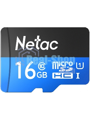 Флеш карта microSDHC 16Gb Netac P500 NT02P500STN-016G-R (с SD адаптером) 80Mb/s