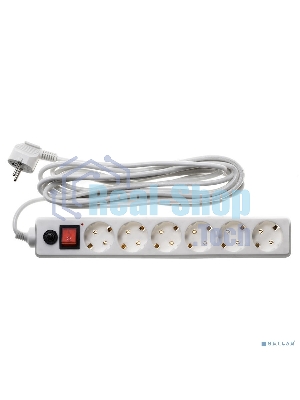 Сетевой фильтр Buro 600SH-16-5-W 5 м, 6 розеток, белый, коробка