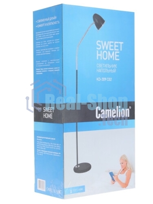 Светильник напольный, торшер, Camelion KD-332 C02 черный (230V, 40W, E27)