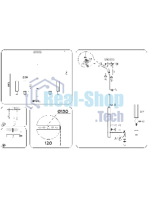 Люстра Ambrella light LH55513/9 BK/BS/CL черный/латунь/прозрачный E14*9 max 40W D760*760